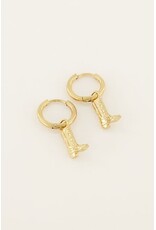 My Jewellery Oorringen met cowboy boots - goud