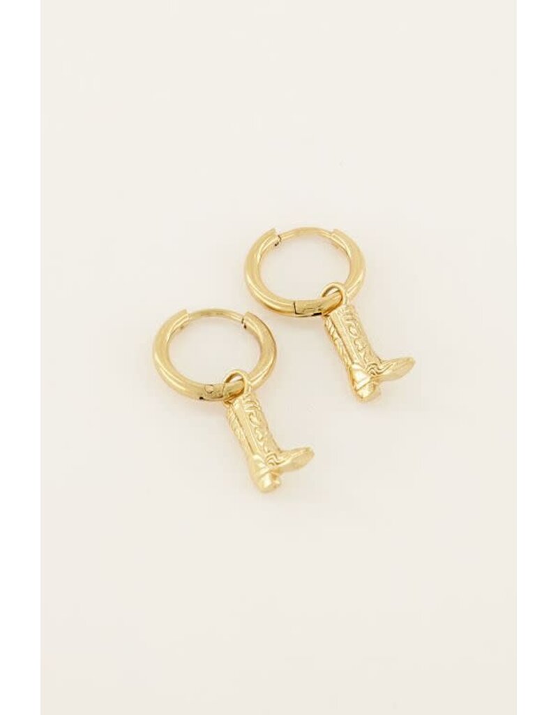My Jewellery Oorringen met cowboy boots - goud