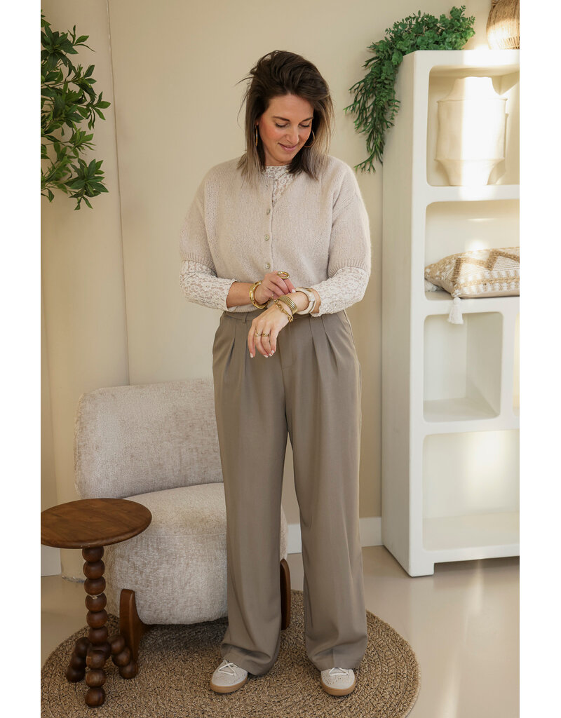 21Jewelz Cropped vestje met knoopjes - beige