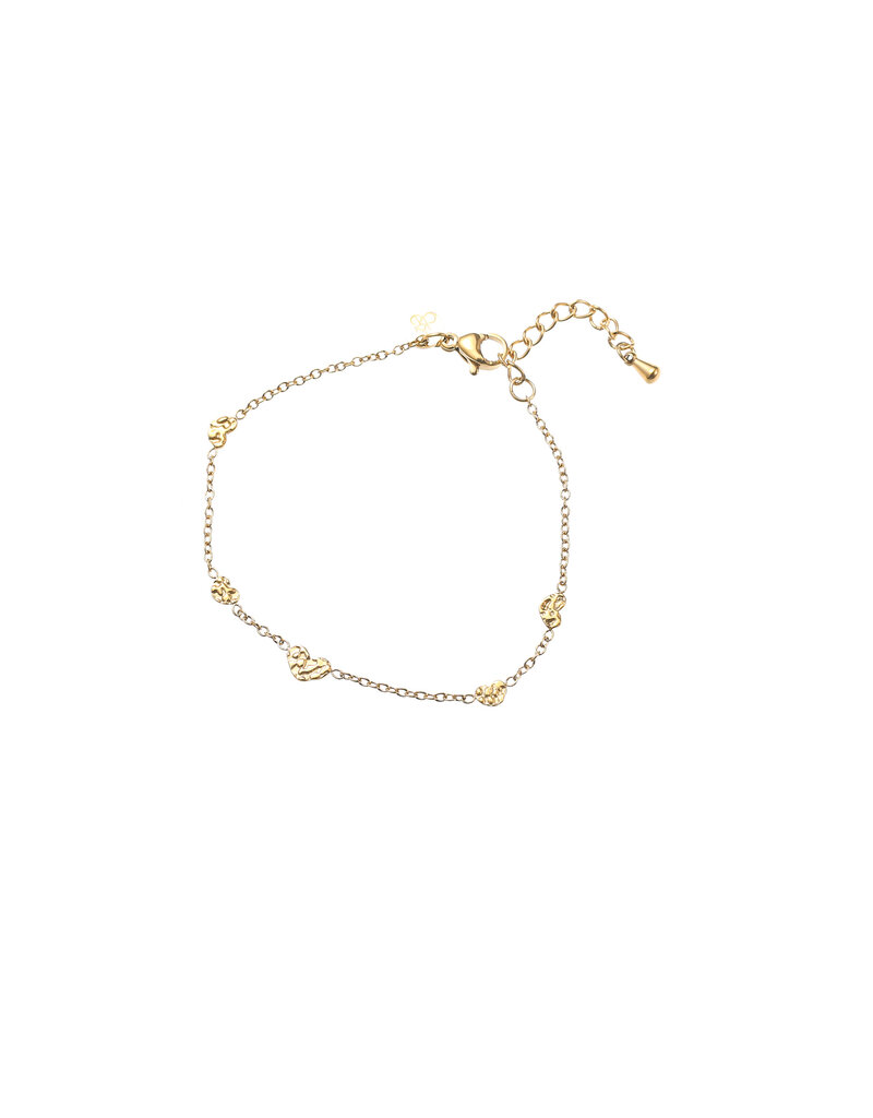 Go Dutch Label D&E - Textured hearts bracelet