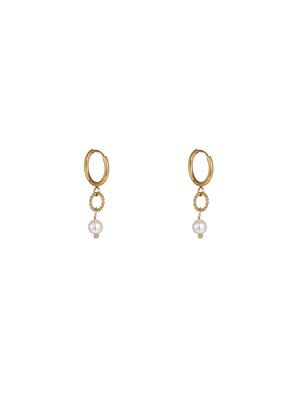 Go Dutch Label D&E - Subtle stone hoop pearl