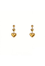 Go Dutch Label D&E - Double heart stud