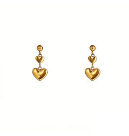 Go Dutch Label D&E - Double heart stud