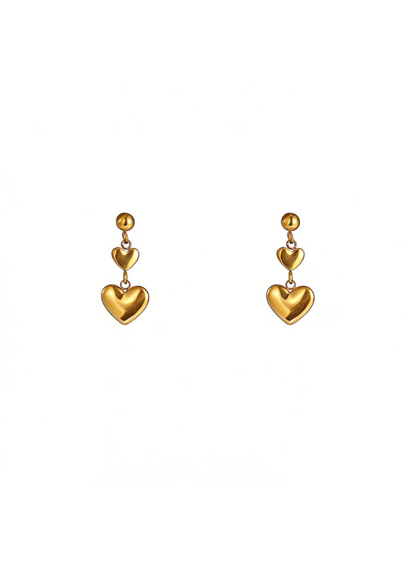 Go Dutch Label D&E - Double heart stud