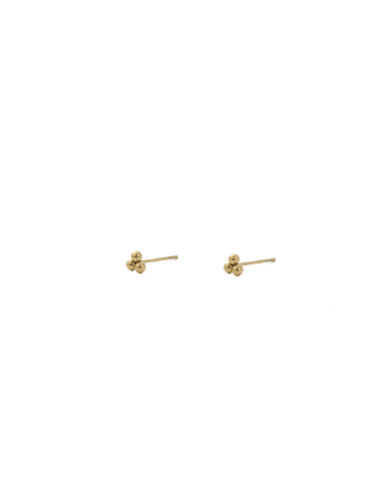 Go Dutch Label Drie bolletjes studs - goud