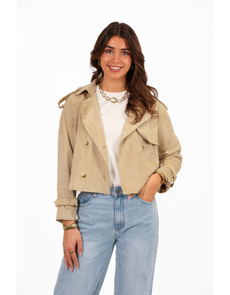 21Jewelz Kort jasje met knopen - beige