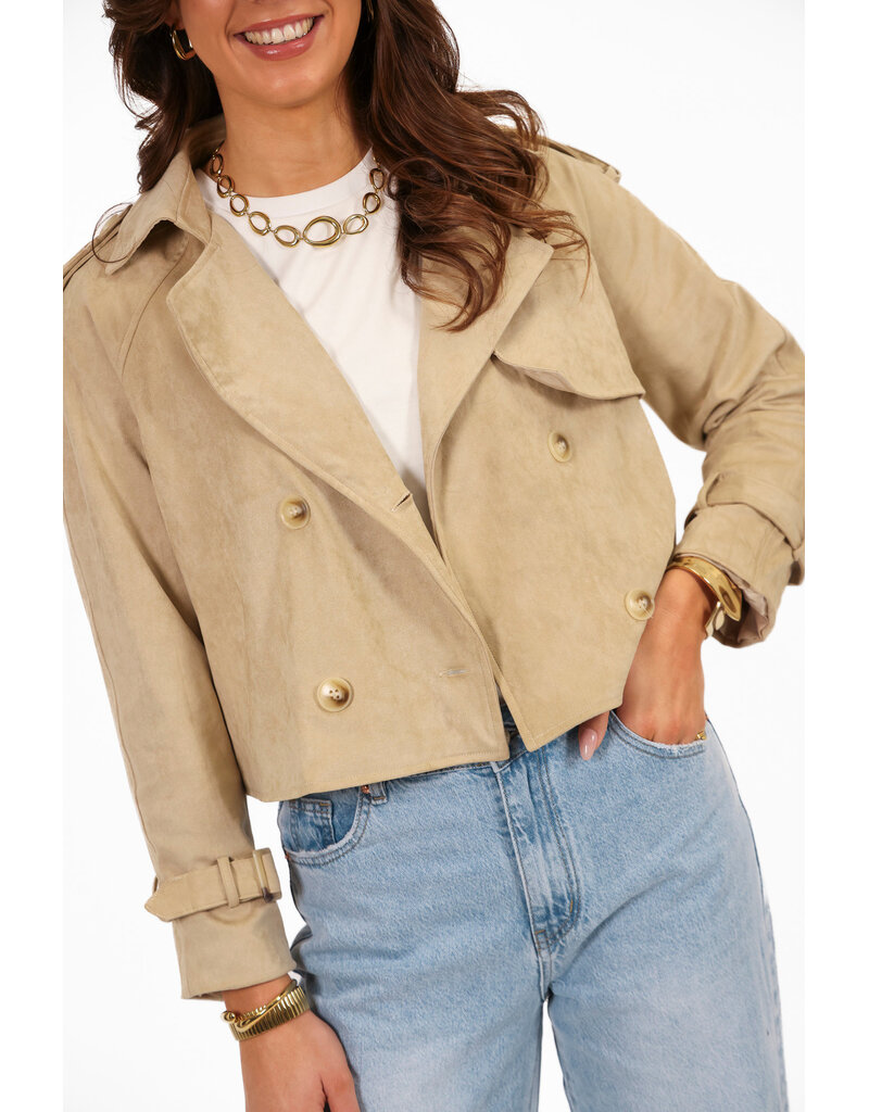 21Jewelz Kort jasje met knopen - beige