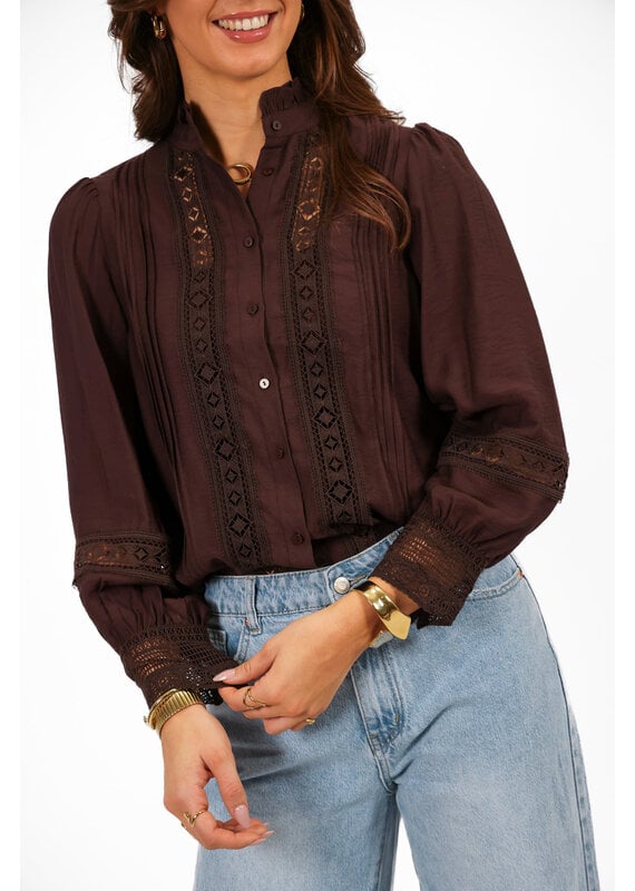 21Jewelz Kanten blouse - bruin