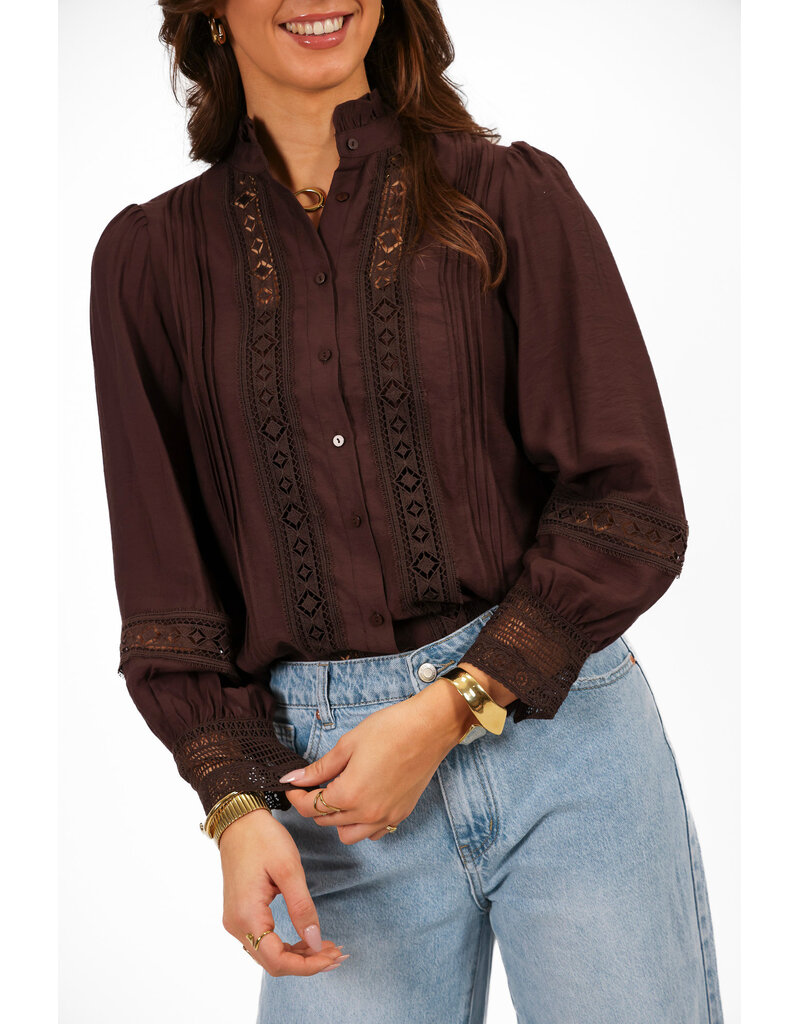 21Jewelz Kanten blouse - bruin