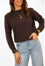 21Jewelz Trui met schoudervulling - choco bruin