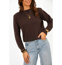 21Jewelz Trui met schoudervulling - choco bruin