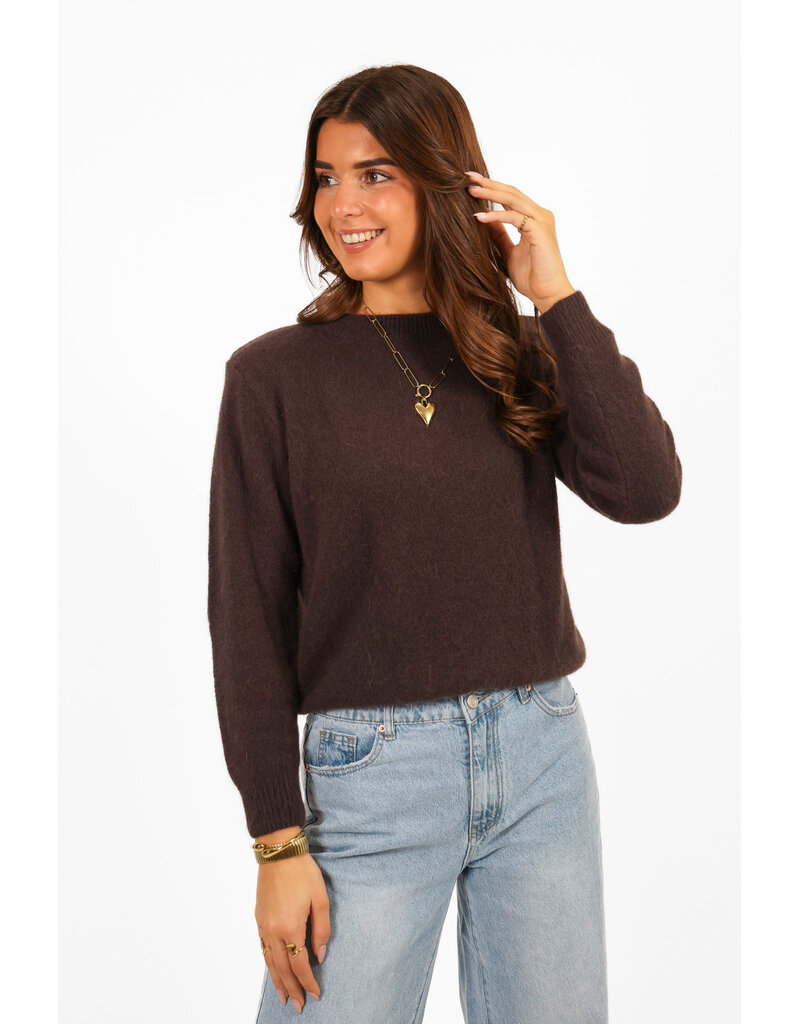 21Jewelz Trui met schoudervulling - choco bruin