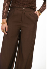 21Jewelz Effen pantalon met elastiek - donkerbruin