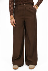 21Jewelz Effen pantalon met elastiek - donkerbruin