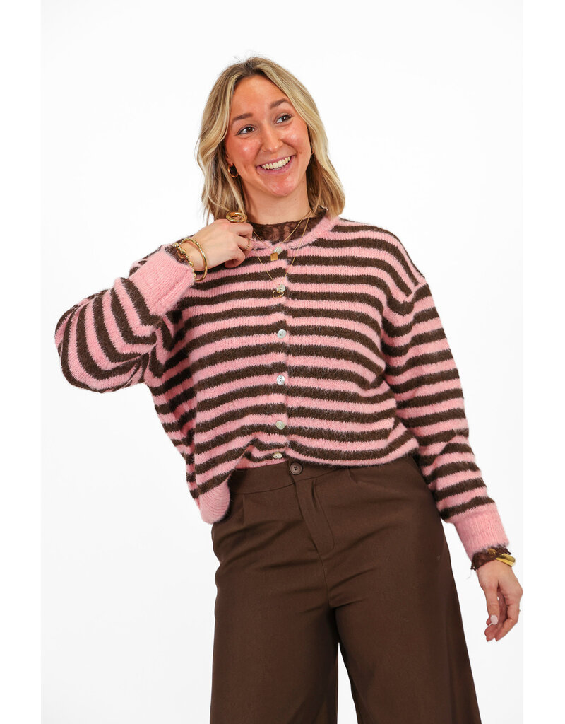 21Jewelz Gestreept vestje - roze/bruin