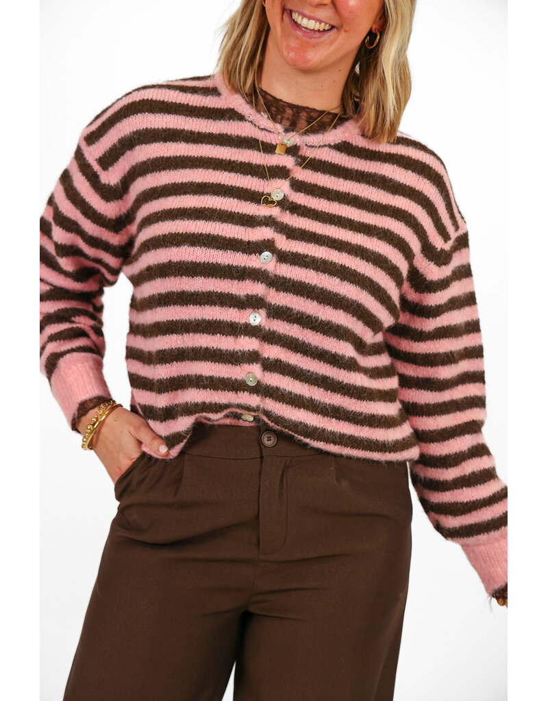 21Jewelz Gestreept vestje - roze/bruin