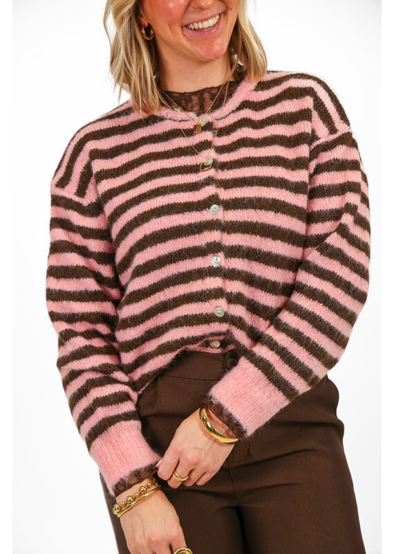 21Jewelz Gestreept vestje - roze/bruin