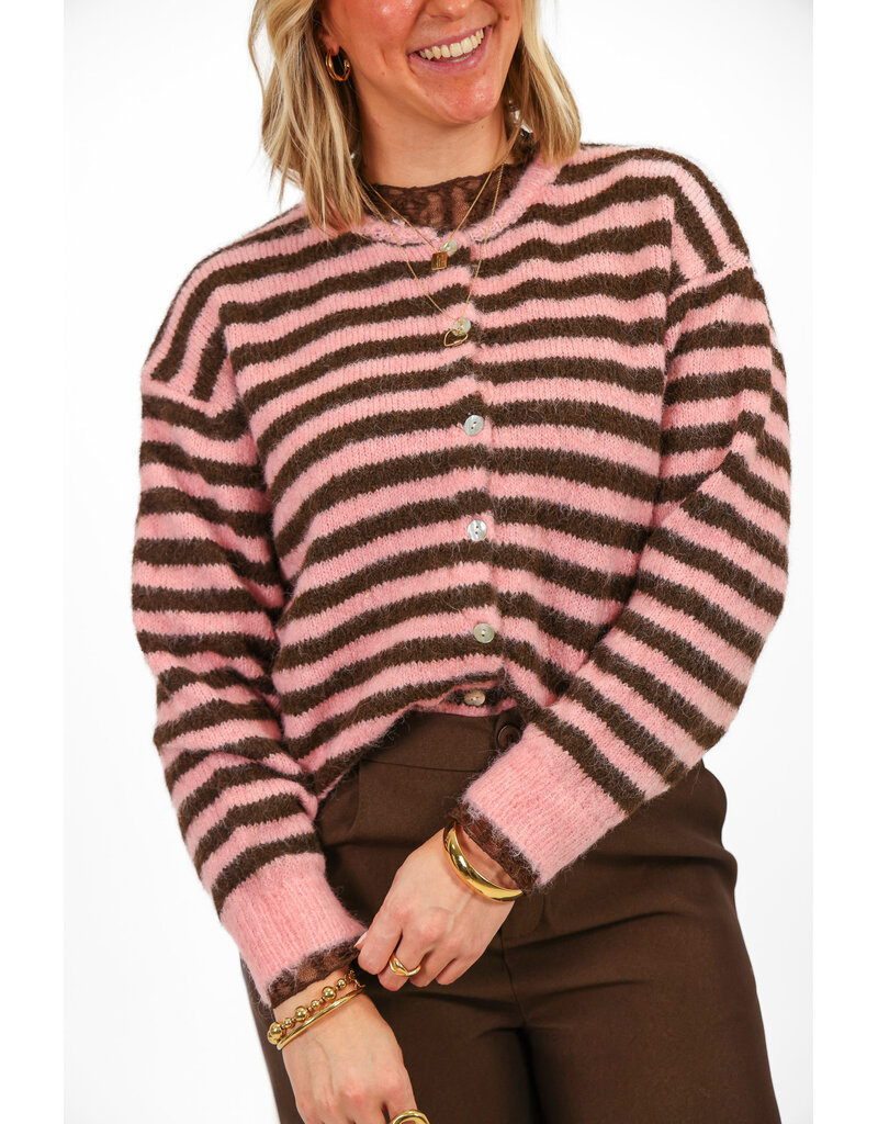 21Jewelz Gestreept vestje - roze/bruin