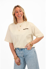 21Jewelz Oversized t-shirt met tekst - ecru