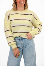 21Jewelz Wollige trui met strepen - lichtgeel