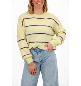 21Jewelz Wollige trui met strepen - lichtgeel