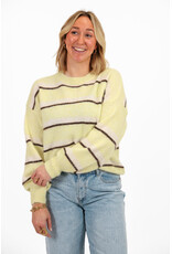 21Jewelz Wollige trui met strepen - lichtgeel