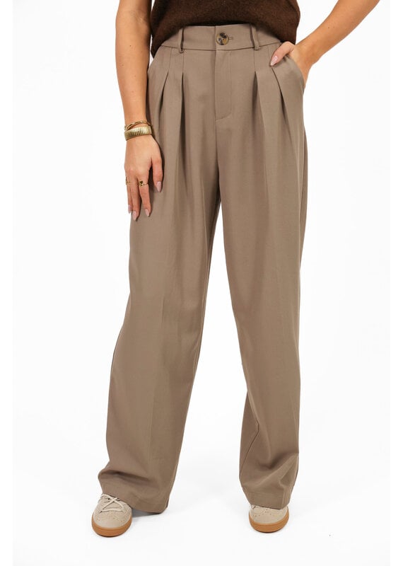 21Jewelz Pantalon met plooien extra long - taupe