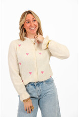 21Jewelz Ecru vestje met roze hartjes & ruffles