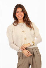 21Jewelz Cashmere top met ronde hals - ecru