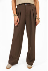 21Jewelz Pantalon met plooien extra long - donker taupe