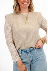 21Jewelz Gebreide mouwloze top - beige