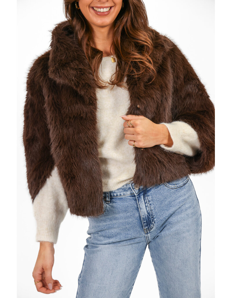 21Jewelz Fluffy cape - bruin