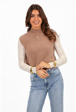 21Jewelz Wollige spencer met hoge hals - donker beige