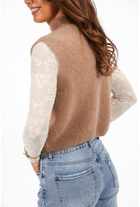 21Jewelz Wollige spencer met hoge hals - donker beige