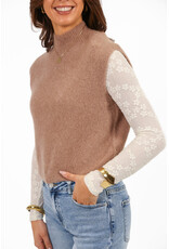 21Jewelz Wollige spencer met hoge hals - donker beige