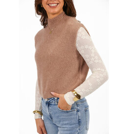 21Jewelz Wollige spencer met hoge hals - donker beige