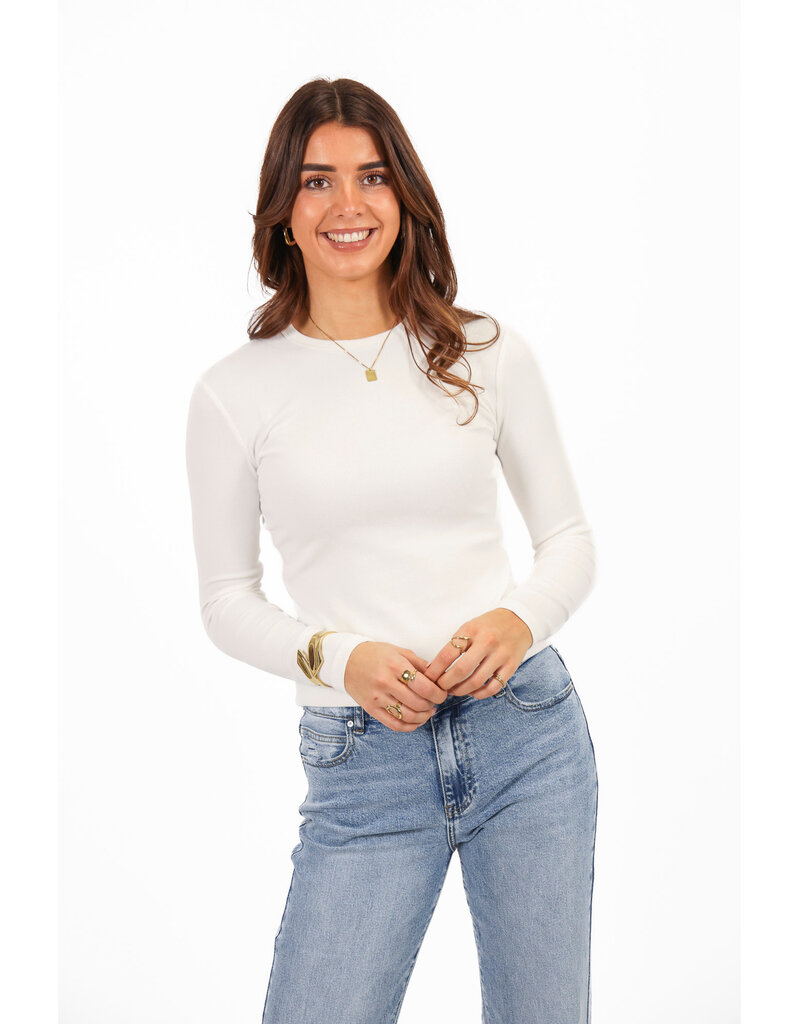 21Jewelz Basic longsleeve met ribstof - wit