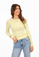 21Jewelz Basic longsleeve met ribstof - lichtgeel