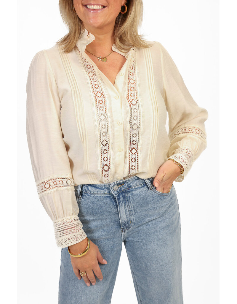 21Jewelz Kanten blouse - ecru