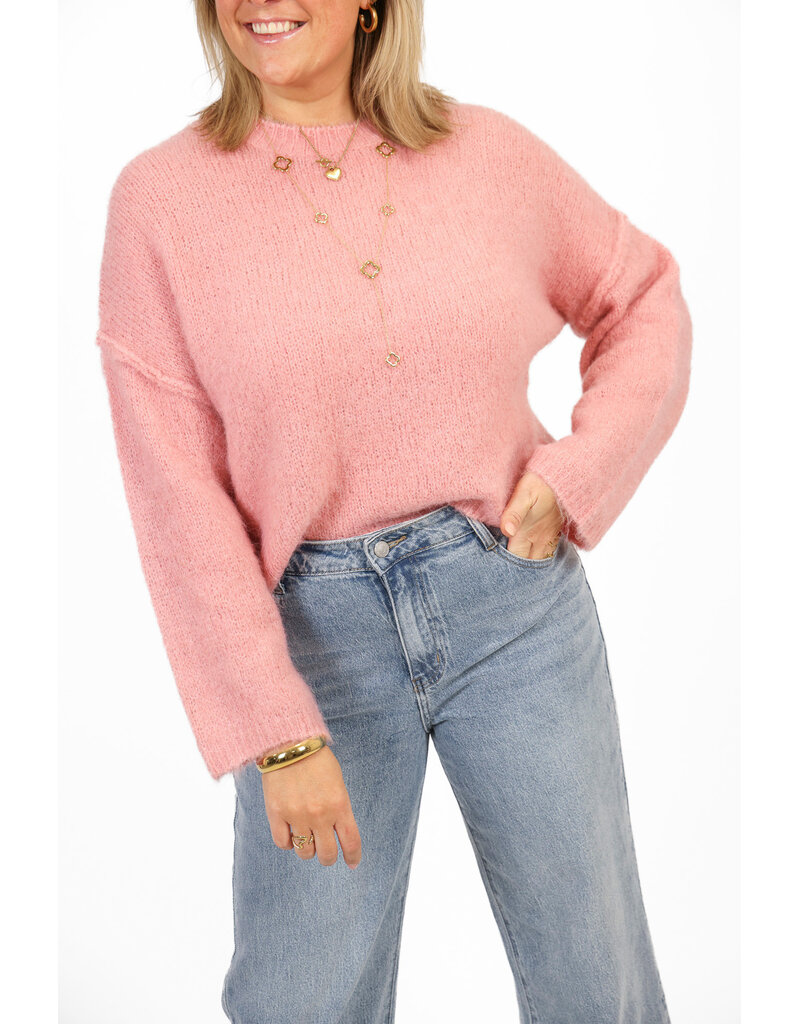 21Jewelz Effen basic wollige trui - roze