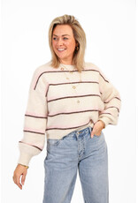 21Jewelz Wollige trui met strepen - ecru