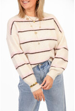 21Jewelz Wollige trui met strepen - ecru