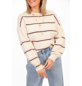 21Jewelz Wollige trui met strepen - ecru