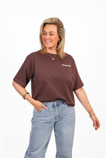 21Jewelz Oversized t-shirt met tekst - bruin