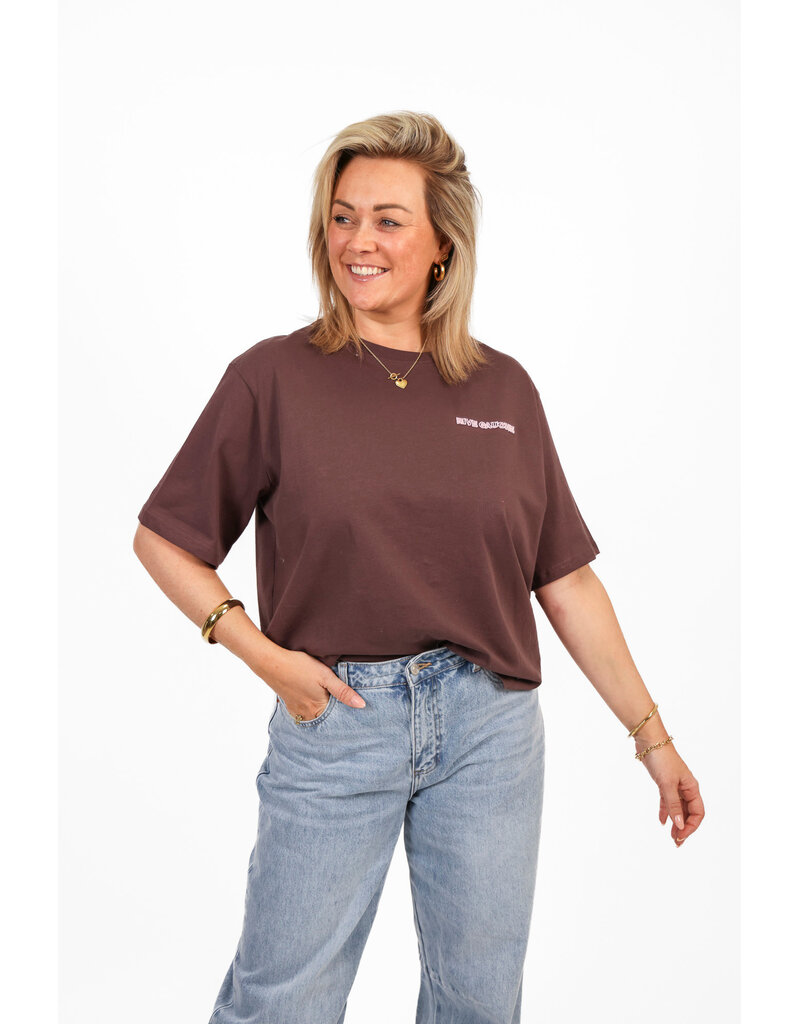 21Jewelz Oversized t-shirt met tekst - bruin