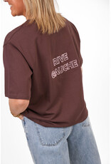 21Jewelz Oversized t-shirt met tekst - bruin