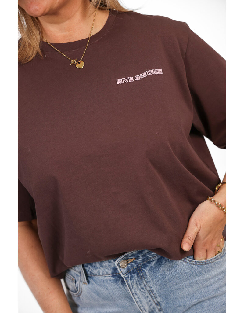 21Jewelz Oversized t-shirt met tekst - bruin