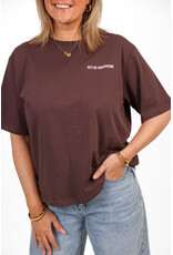 21Jewelz Oversized t-shirt met tekst - bruin