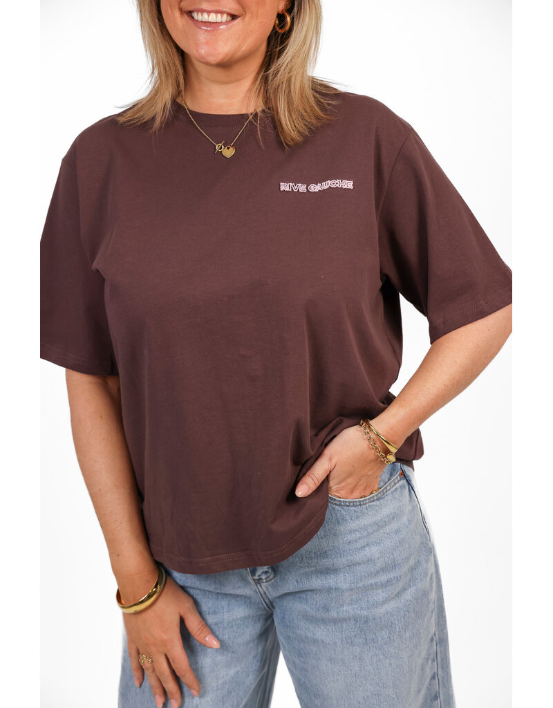 21Jewelz Oversized t-shirt met tekst - bruin