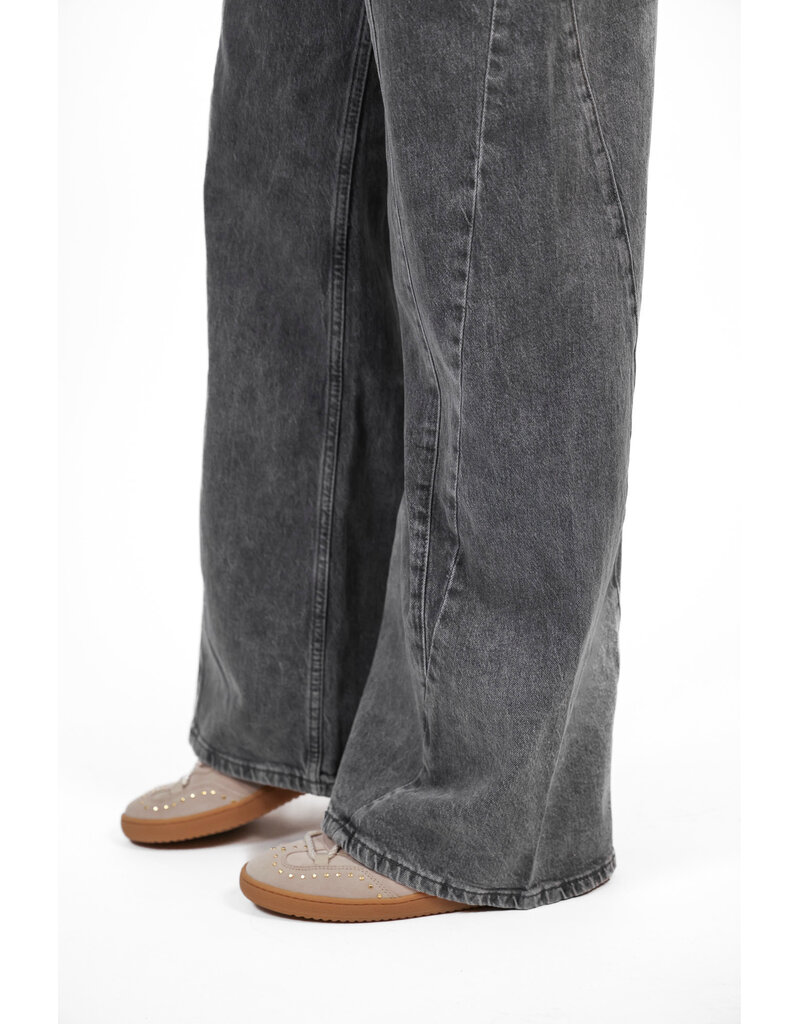 21Jewelz Grijze wide leg jeans met naden